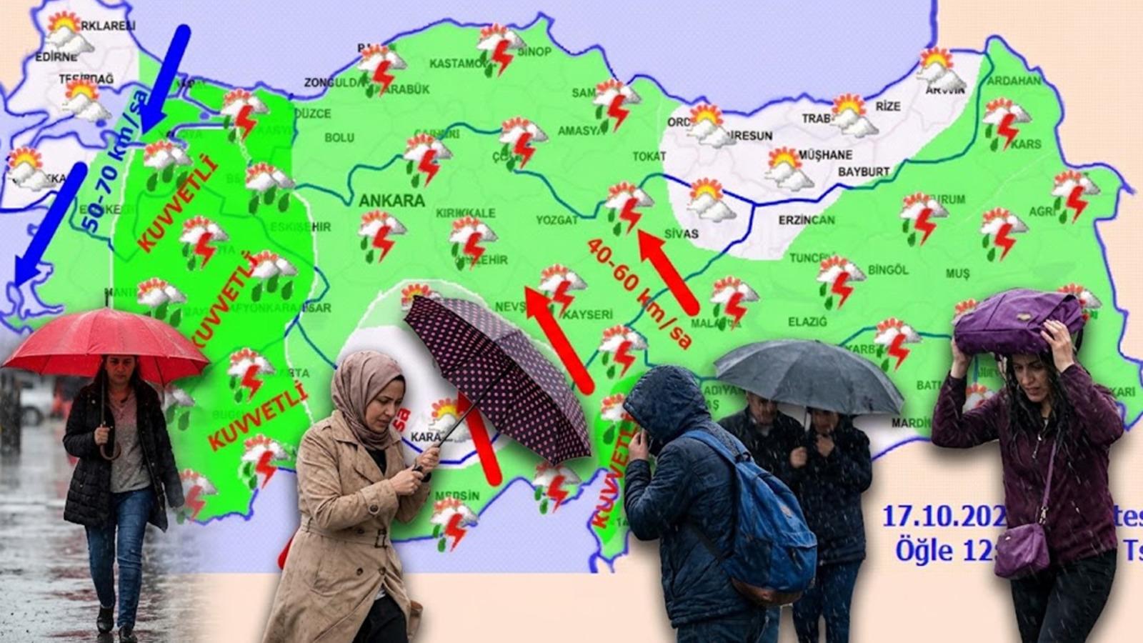 Meteoroloji'den 5 ile turuncu, 39 ile sarı kodlu uyarı! Aralarında İstanbul da var