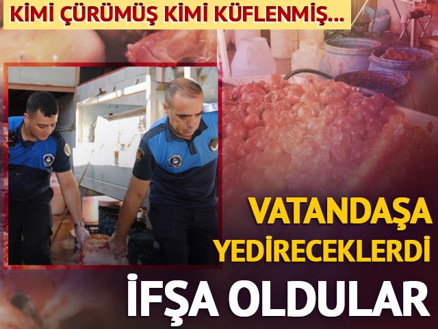 &Ccedil;&uuml;r&uuml;m&uuml;ş ve k&uuml;flenmiş domatesleri halka yedireceklerdi... İfşa oldular