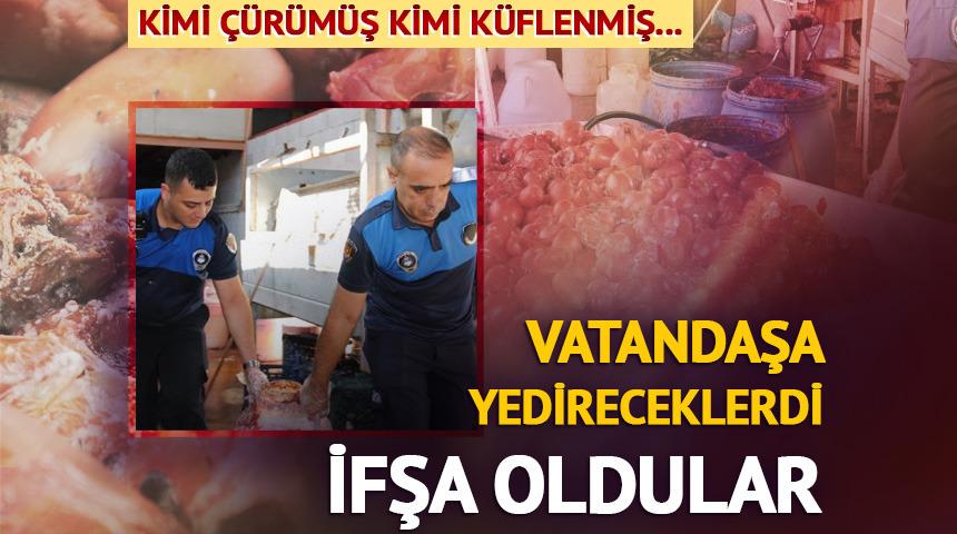 &Ccedil;&uuml;r&uuml;m&uuml;ş ve k&uuml;flenmiş domatesleri halka yedireceklerdi... İfşa oldular