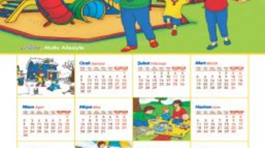 NT Mağazaları &ccedil;ocuklara Caillou takvimi hediye ediyor