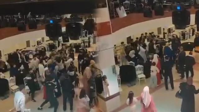 Bolu&rsquo;da takı t&ouml;reni kabusa d&ouml;nd&uuml;! Sandalyeler havada u&ccedil;uştu