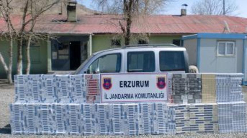 Erzurum'da 24 bin paket ka&ccedil;ak sigara ele ge&ccedil;irildi