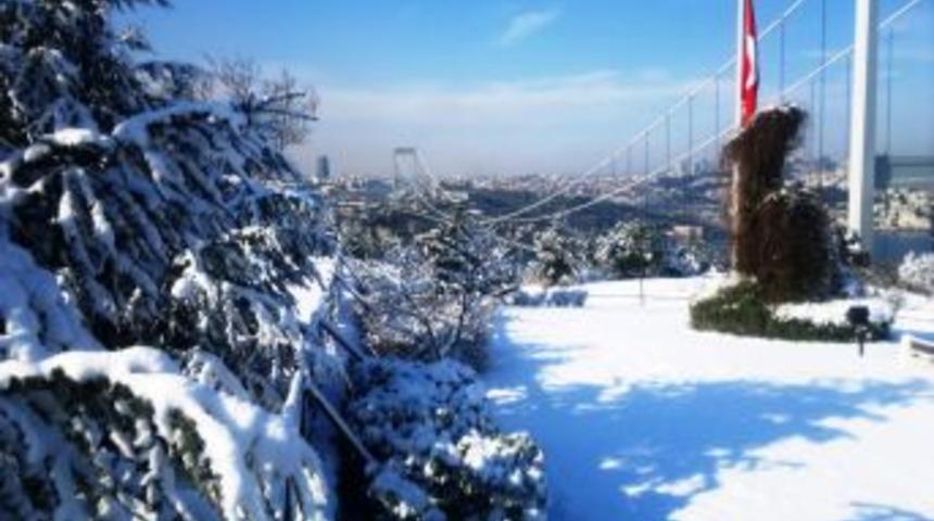 Boğaz'dan eşsiz kar manzaraları