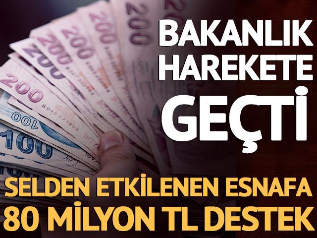İstanbul'da selden etkilenen esnafa 80 milyon TL nakdi destek