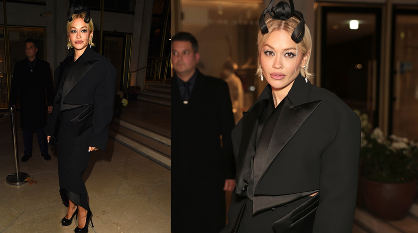 Siyah paltonun altından bambaşka bir görünüm çıktı! Rita Ora'ya bakan bir daha baktı