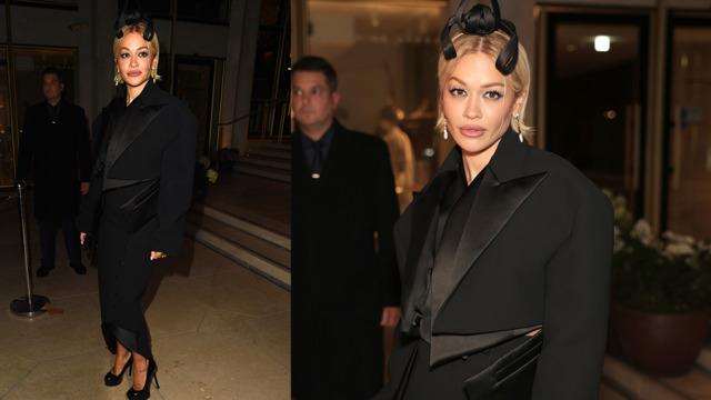 Siyah paltonun altından bambaşka bir görünüm çıktı! Rita Ora'ya bakan bir daha baktı