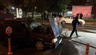 Kayseri'de seyir halindeki otomobil alevlere teslim oldu!