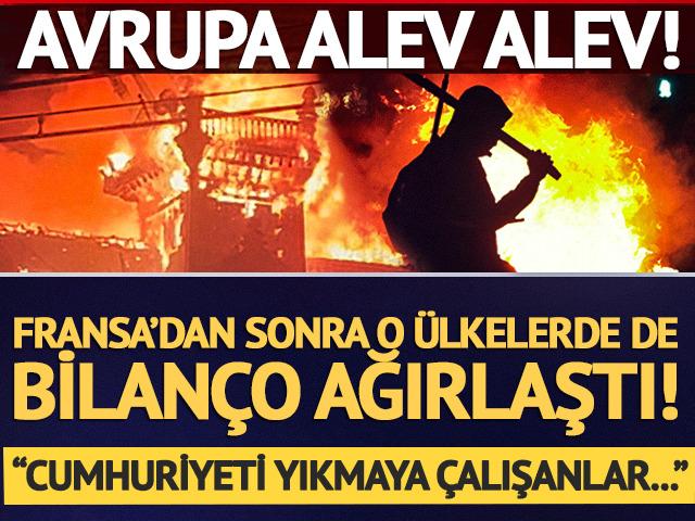 Avrupa'da sokaklar alev alev! Fransa'dan sonra İtalya ve Bel&ccedil;ika'da da bilan&ccedil;o ağır! Macron'dan sert a&ccedil;ıklama