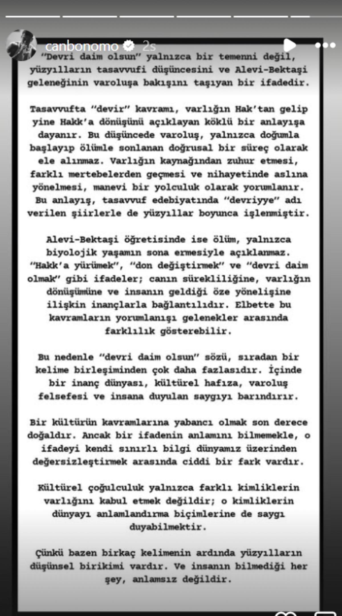 Can Bonomo babasının ardından "Devri daim olsun" yazdı! Gelen çirkin yorumlara isyan etti 3