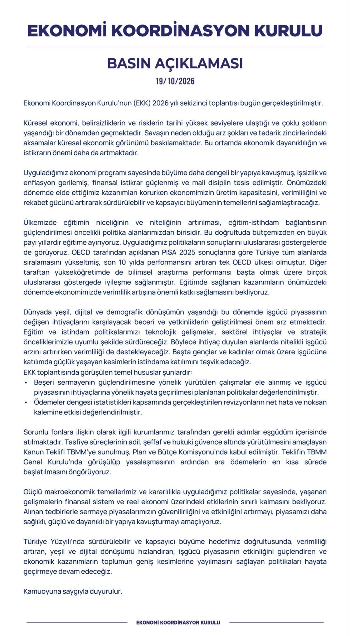EKK sonrası açıklama geldi! Ara ödemeler ne zaman başlayacak? 1