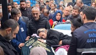 Maltepe&rsquo;de &ccedil;&ouml;ken binada hayatını kaybetmişti: Anne cenazeye sedye ile getirildi