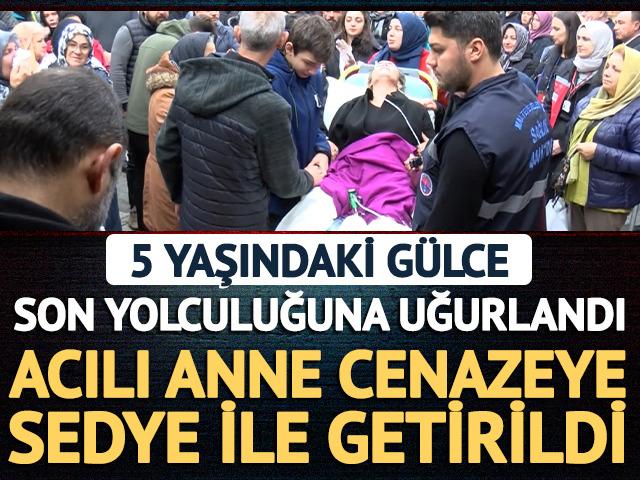 Maltepe&rsquo;de &ccedil;&ouml;ken binada hayatını kaybetmişti: Anne cenazeye sedye ile getirildi
