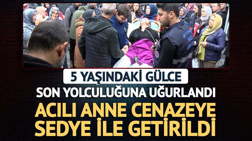 Maltepe&rsquo;de &ccedil;&ouml;ken binada hayatını kaybetmişti: Anne cenazeye sedye ile getirildi