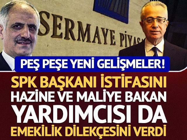 SPK Başkanı Mahmut S&uuml;t&ccedil;&uuml; istifasını,  Hazine ve Maliye Bakan Yardımcısı Osman &Ccedil;elik emeklilik dilek&ccedil;esini verdi