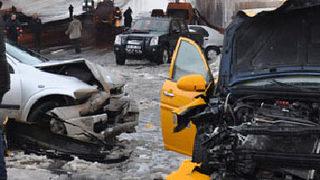 Başkent'te 18 araç birbirine girdi