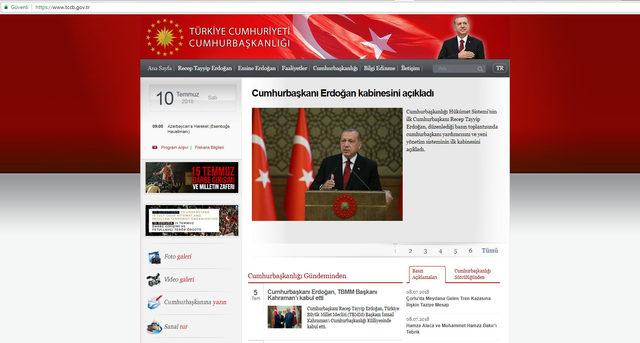 Başbakanlık sitesi, Cumhurbaşkanlığı resmi internet sitesine yönlendiriyor