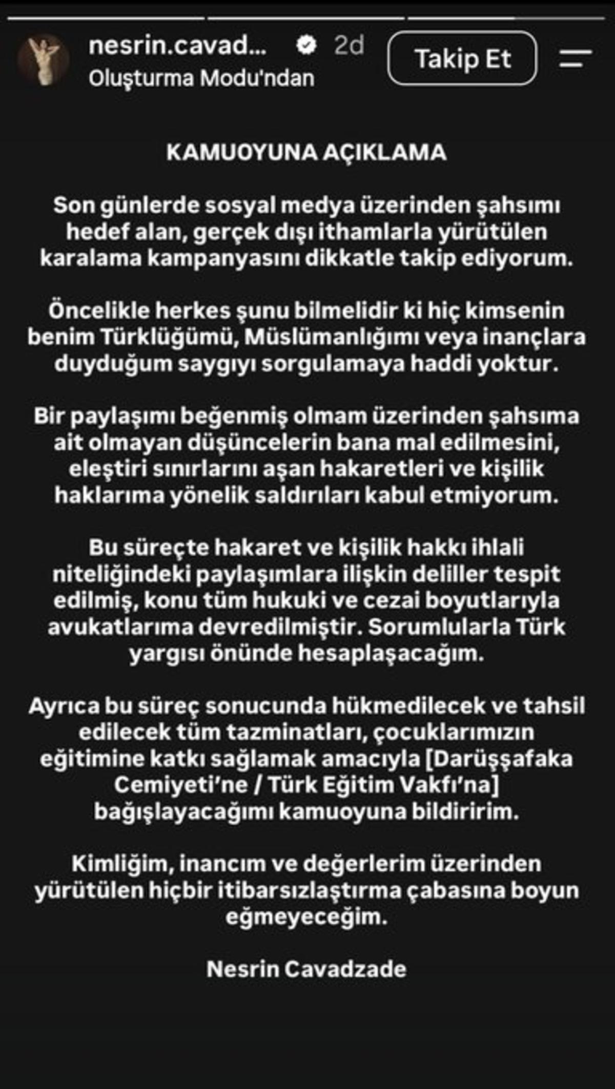 Nesrin Cavadzade den Azerbaycan tepkileri sonrası ilk açıklama! “Boyun eğmeyeceğim” 3