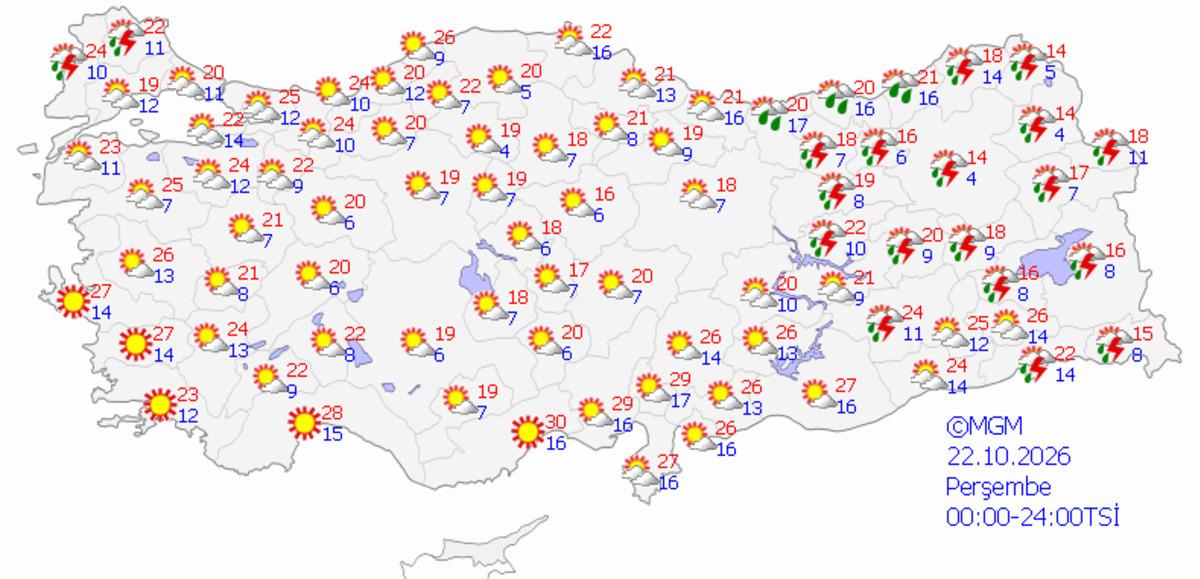 Meteoroloji il il a&ccedil;ıkladı! 7 şehirde sağanak alarmı 3