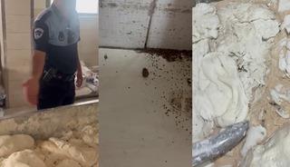 İskenderun'da mide bulandıran fırın! Hamam b&ouml;ceği, sigara izmariti..