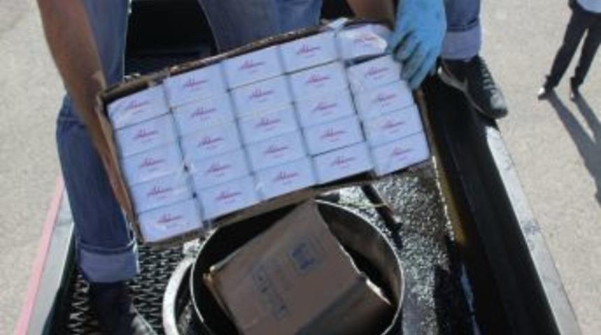 Gaziantep'te 7 bin 807 karton ka&ccedil;ak sigara ele ge&ccedil;irildi