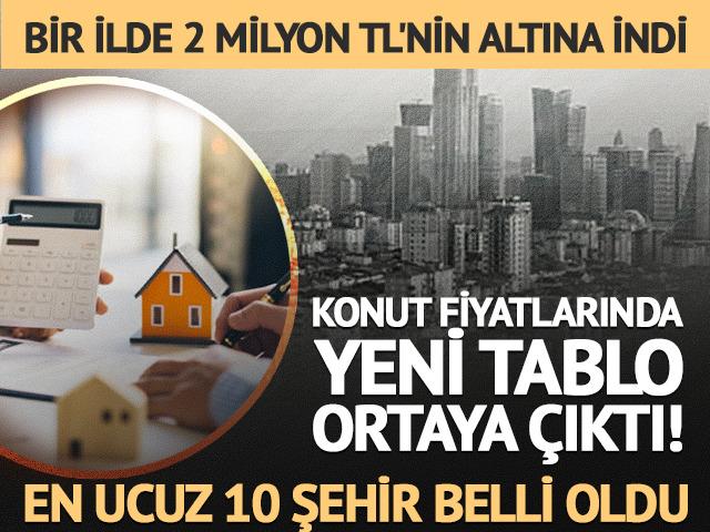 Konut fiyatları y&uuml;kseldi, liste daraldı! 3 milyon TL altında 5 il kaldı