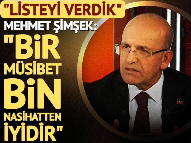 "İsimleri tespit ettik" Mehmet Şimşek: Bir m&uuml;sibet bin nasihatten iyidir