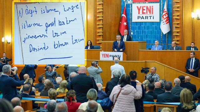 Özgür Özel konuşurken dikkat çeken not! Kameraya yansıdılar: Bu işlere girmemeli