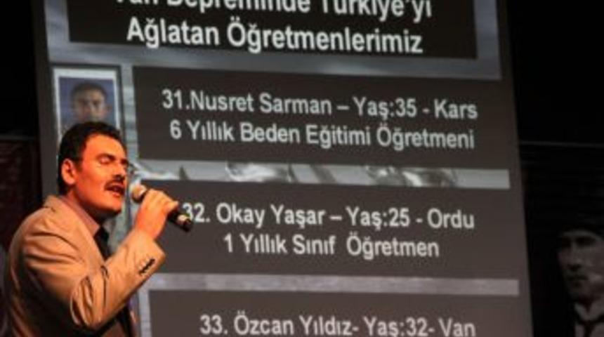 Van depreminde şehit olan 75 &ouml;ğretmen, 24 Kasım etkinliğinde anıldı