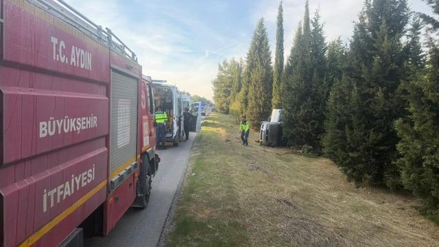 Aydın’da otomobil devrildi: 2 yaralı