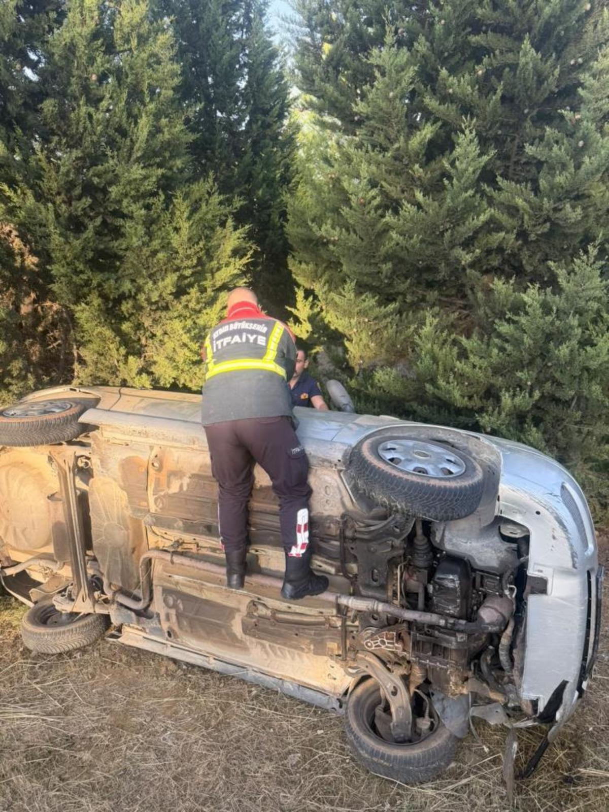 Aydın’da otomobil devrildi: 2 yaralı 2