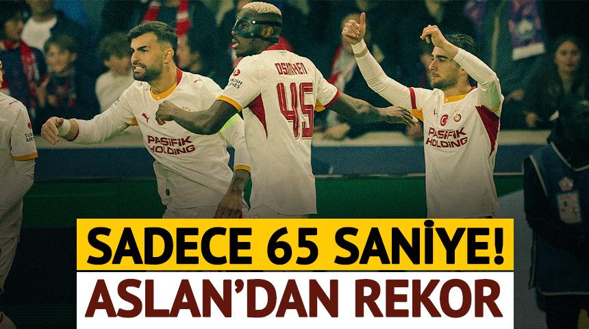 Galatasaray'da Yunus Akg&uuml;n'den Lille'e 65 saniyede rekor!