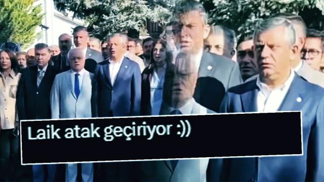 Özgür Özel tiz çığlığı duyunca şaşkınlığını gizleyemedi: İstiklal Marşı'nda tuhaf an