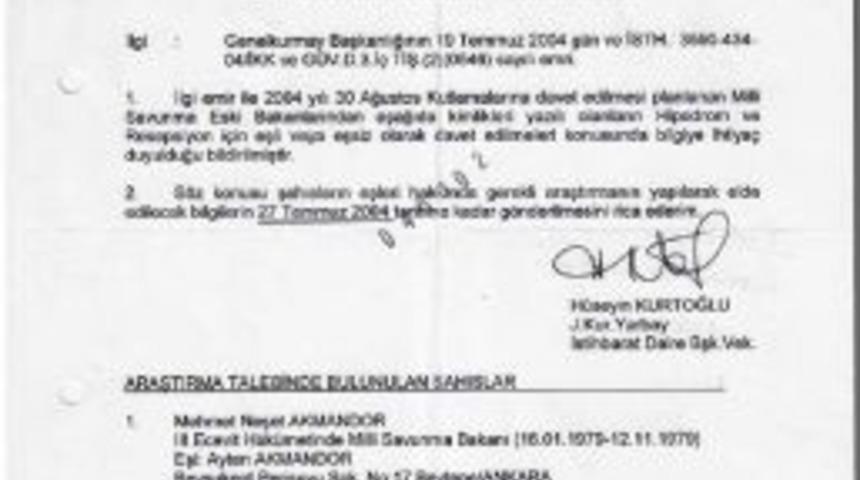 Milli savunma bakanlarının eşlerinin baş&ouml;rt&uuml;l&uuml; olup olmadığı araştırılmış