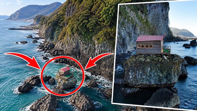 Artvin'de denizin ortasındaki kayaya ev kurdular! Nedenini duyan şaşırıyor