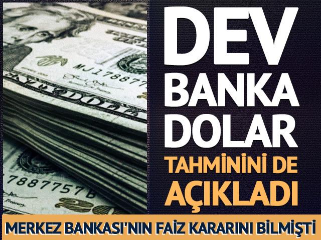 Merkez Bankası'nın faiz kararını bilen dev banka dolar tahminini a&ccedil;ıkladı