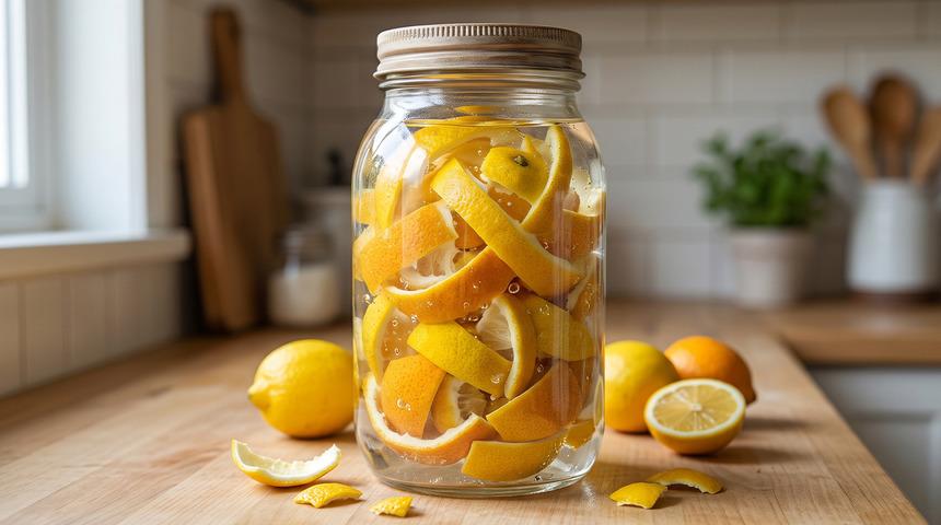 Limon kabuklarını sirkeyle karıştırın! Evde &ccedil;ok ama&ccedil;lı temizleyici