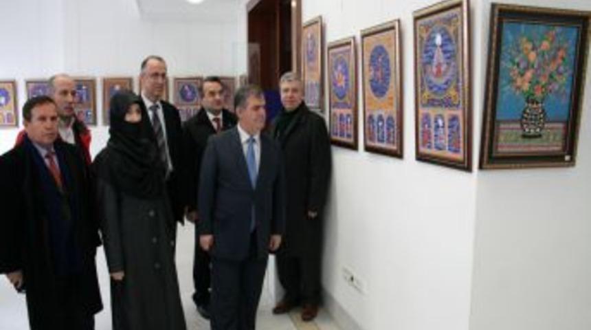 Televizyondan izlediği resim yapma sanatına heveslendi, minyat&uuml;r sergisi a&ccedil;tı