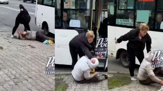 Rusya'da iğrenç olay: Tacizciyi minibüsten indirip tekme tokat dövdü!