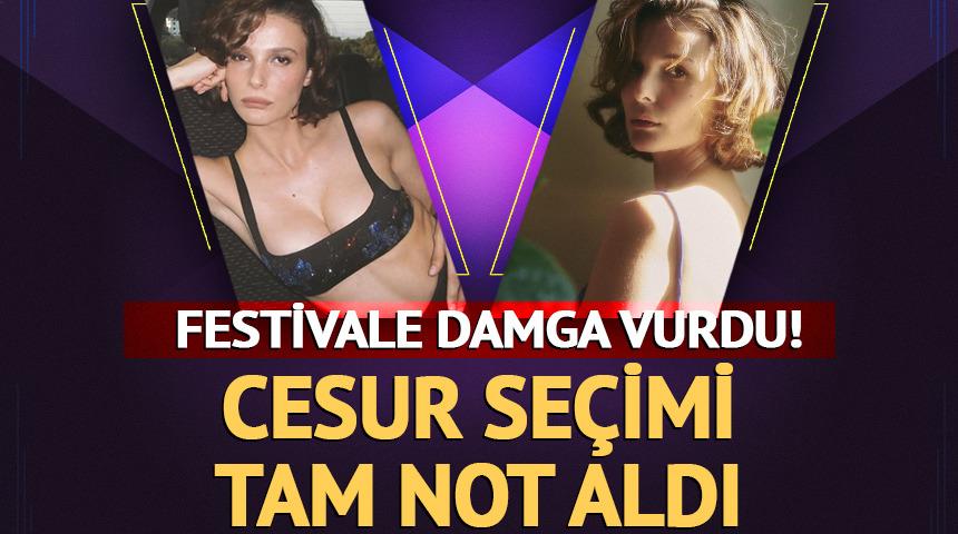 Festivale damga vurdu! Derin dekoltesi olay oldu