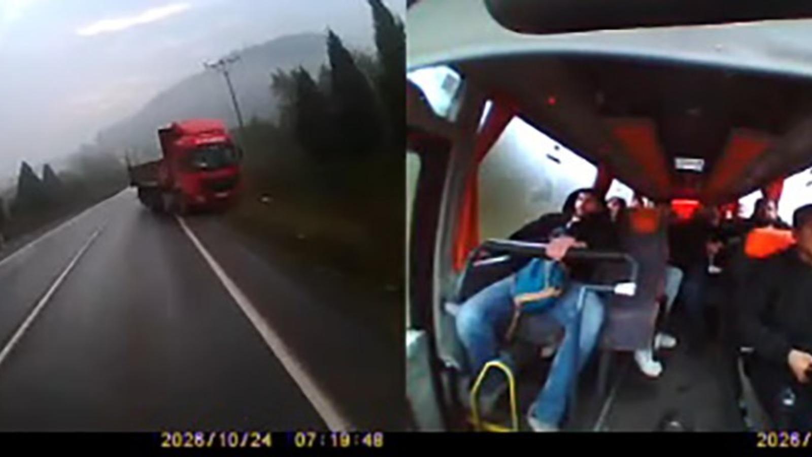 Tırın hatalı sollaması faciaya davetiye çıkardı: 24 kişi ölümden döndü