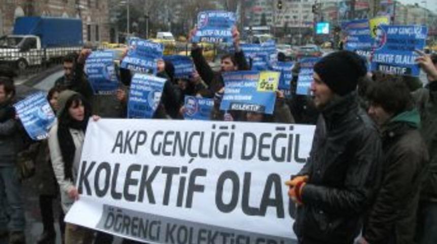 Başbakanlık ofisine y&uuml;r&uuml;mek isteyen &ouml;ğrencilere polis engeli