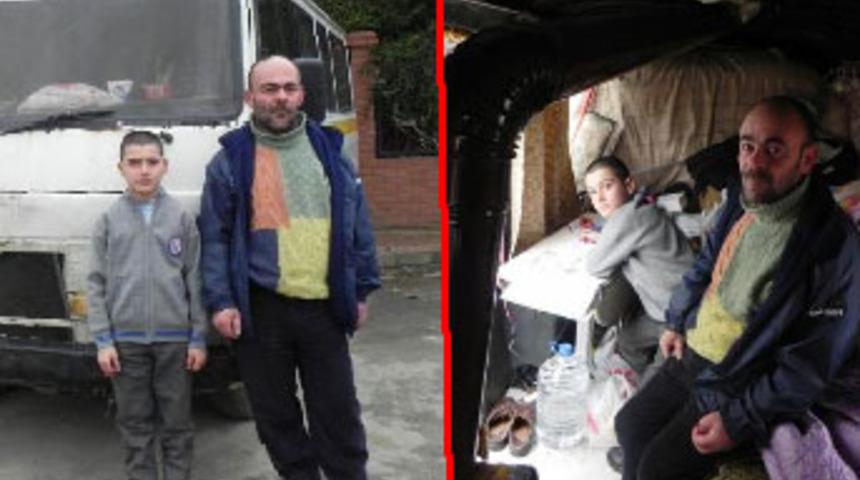 Baba-oğulun minib&uuml;ste yaşam savaşı