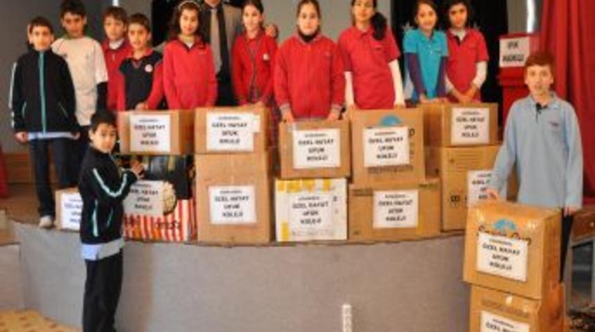 Ufuk Koleji'nden Cizre'de kardeş okula sıcak yardım