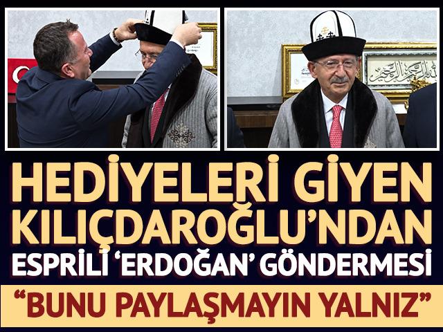 Hediyeleri giyen Kılı&ccedil;daroğlu'ndan esprili 'Erdoğan' g&ouml;ndermesi