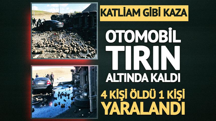 Ağrı'da korkun&ccedil; kaza! Tırın altında kalan ara&ccedil;taki 4 kişi feci şekilde can verdi