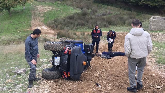 Erdek’te ATV devrildi: 2 yaralı