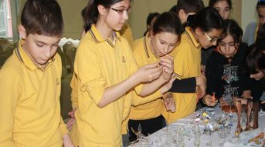 &Ouml;ğrenciler cam &uuml;fleme sanatı ile tanıştı