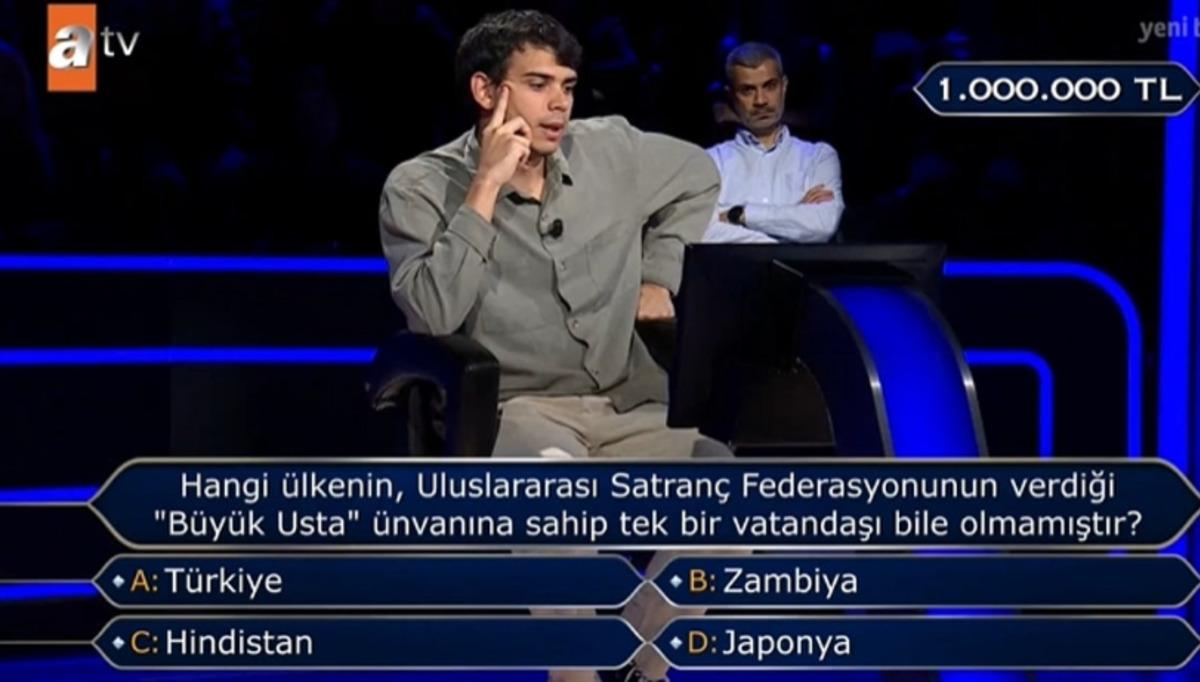 Kim Milyoner Olmak İster de 1 milyonluk satranç sorusu! 1