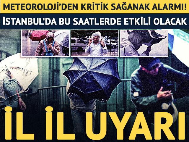 Meteoroloji&rsquo;den kritik sağanak uyarısı! Bu saatlere dikkat