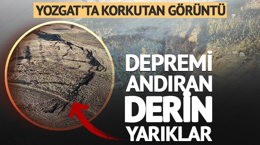 Depremi andıran derin yarıklar korkuttu